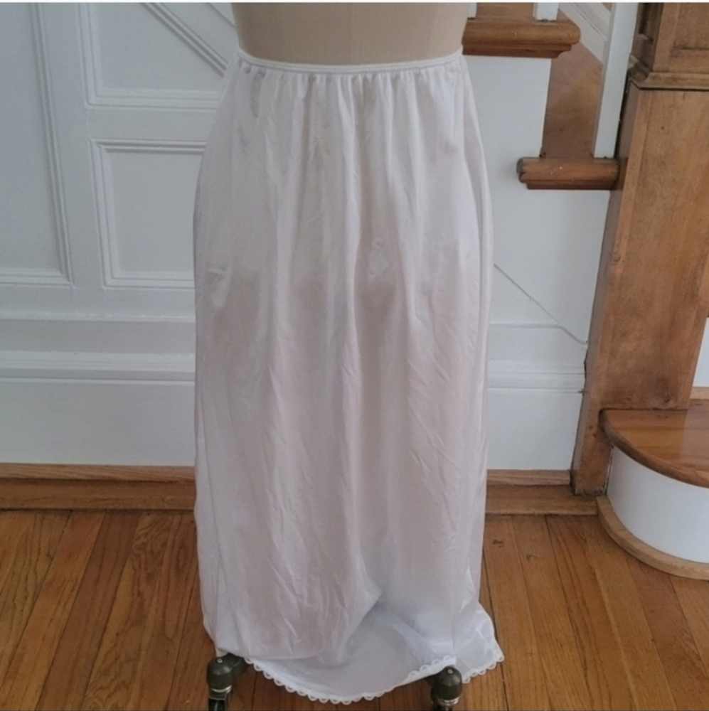 SEARS White Long Slip Size Large